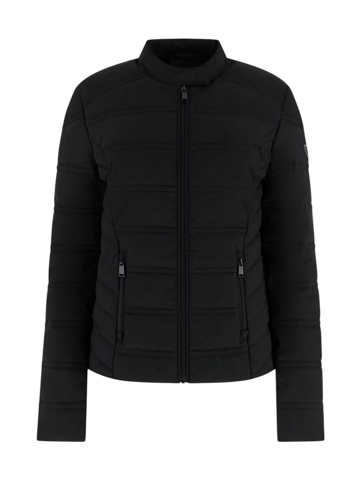 GUESS Giubbino Donna New Vona Logo Jacket W6RL02 WJ492 JBLK Jet Black A996 gioboutiqueweb