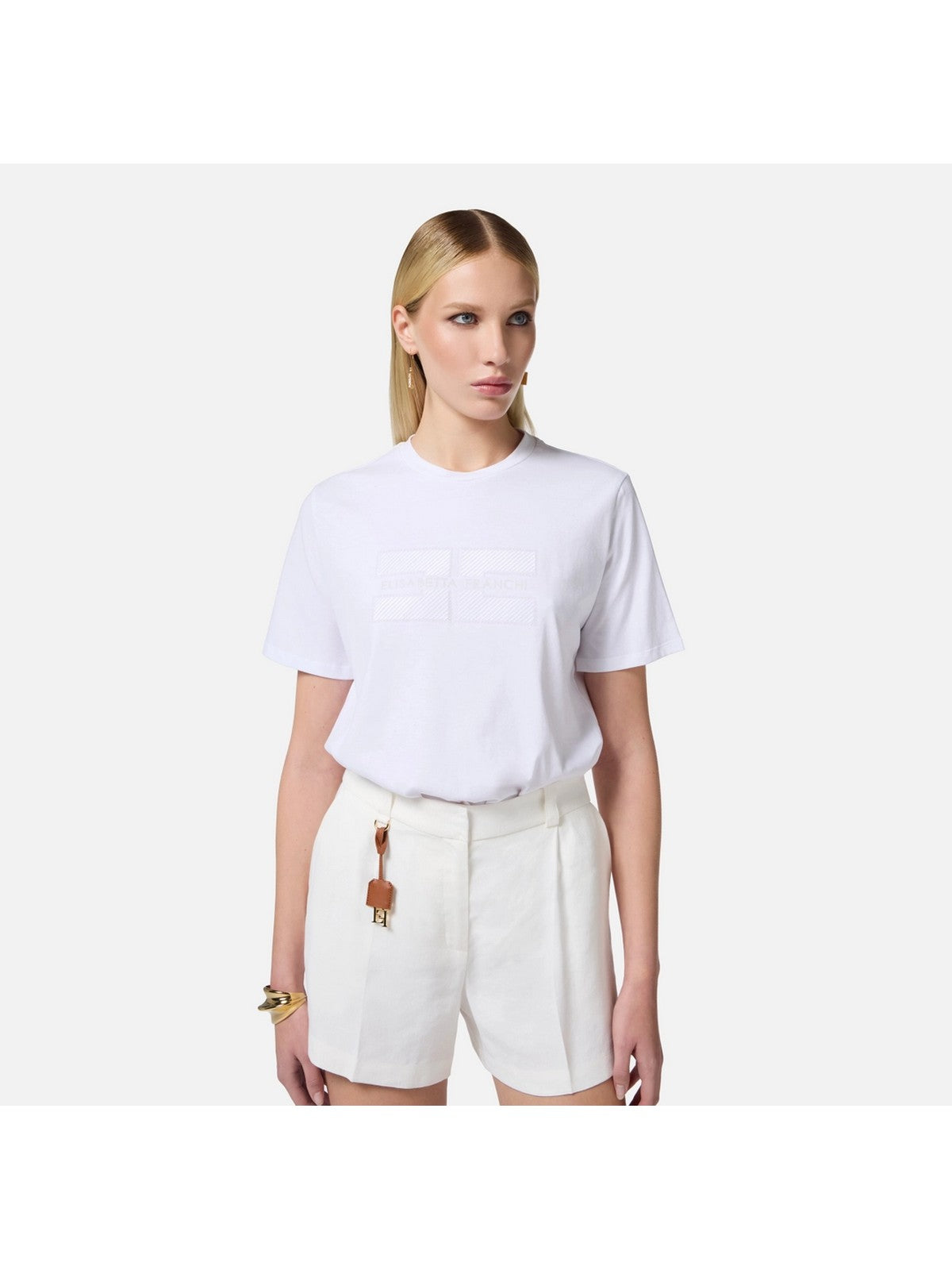 ELISABETTA FRANCHI T-shirt Donna  MA00251E2-270 Bianco gioboutiqueweb