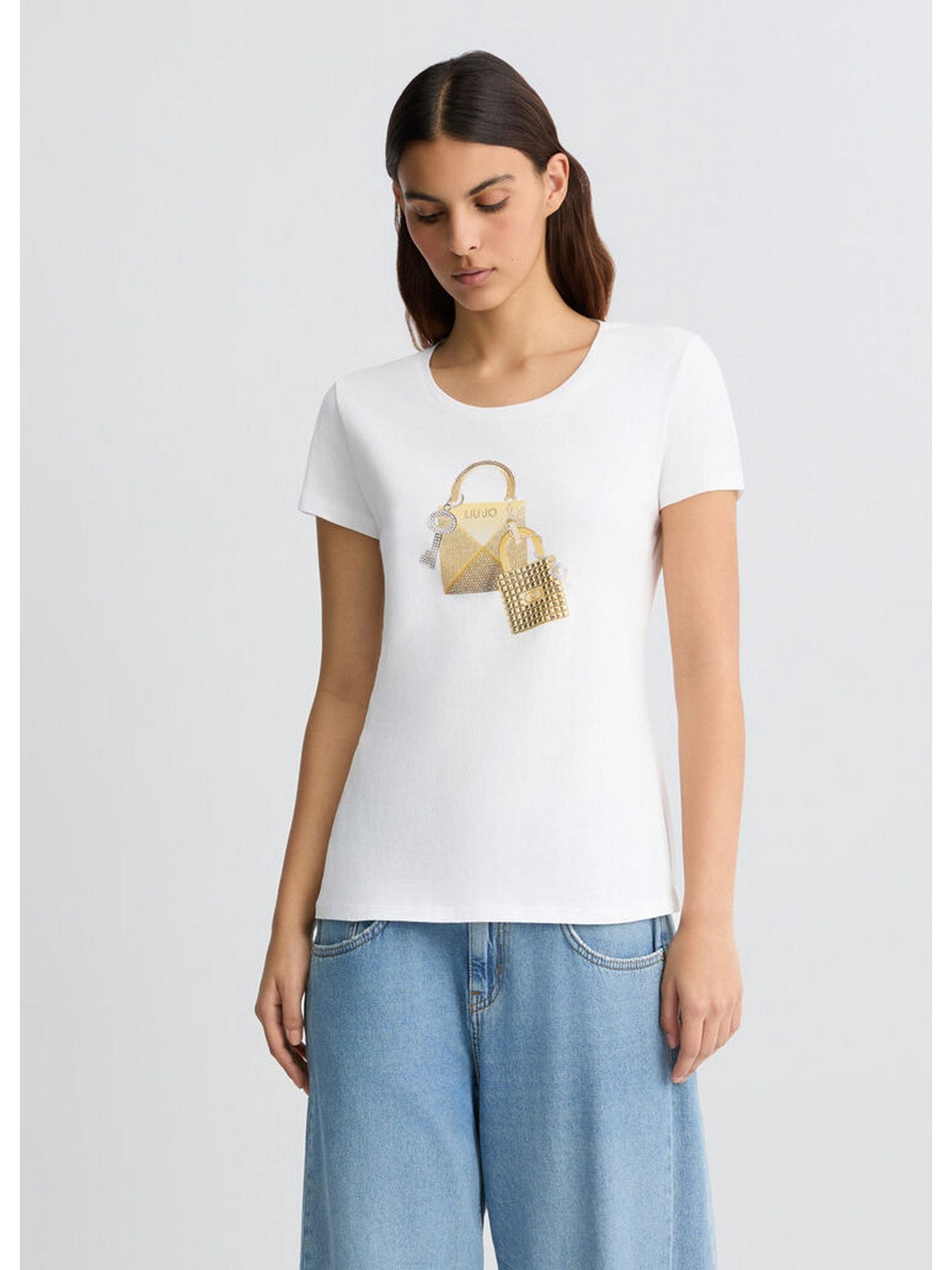 LIU JO WHITE T-shirt Donna  WA5362JS923 M9568 Bianco gioboutiqueweb