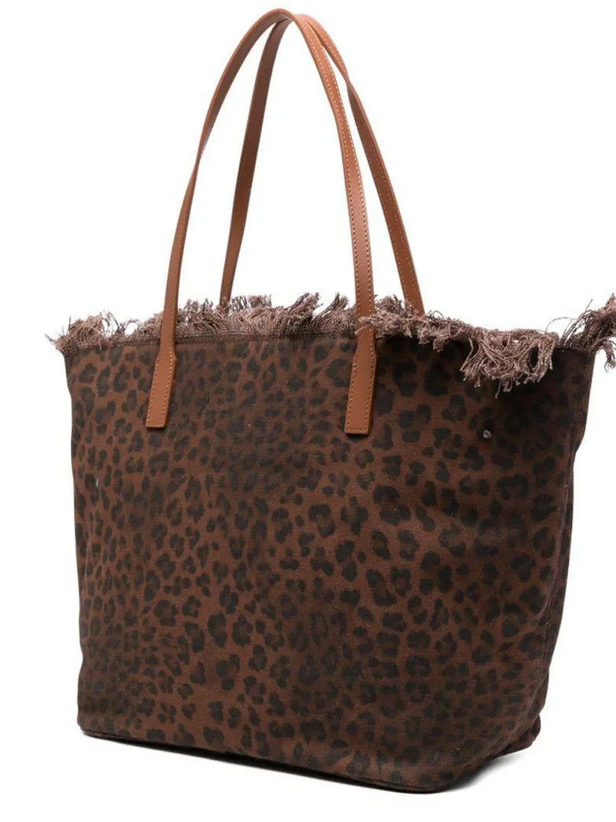MC2 SAINT BARTH Borsa Donna  CITY BAG FRINGE 00588L CANVAS DARK LEOPARD 18 EMB