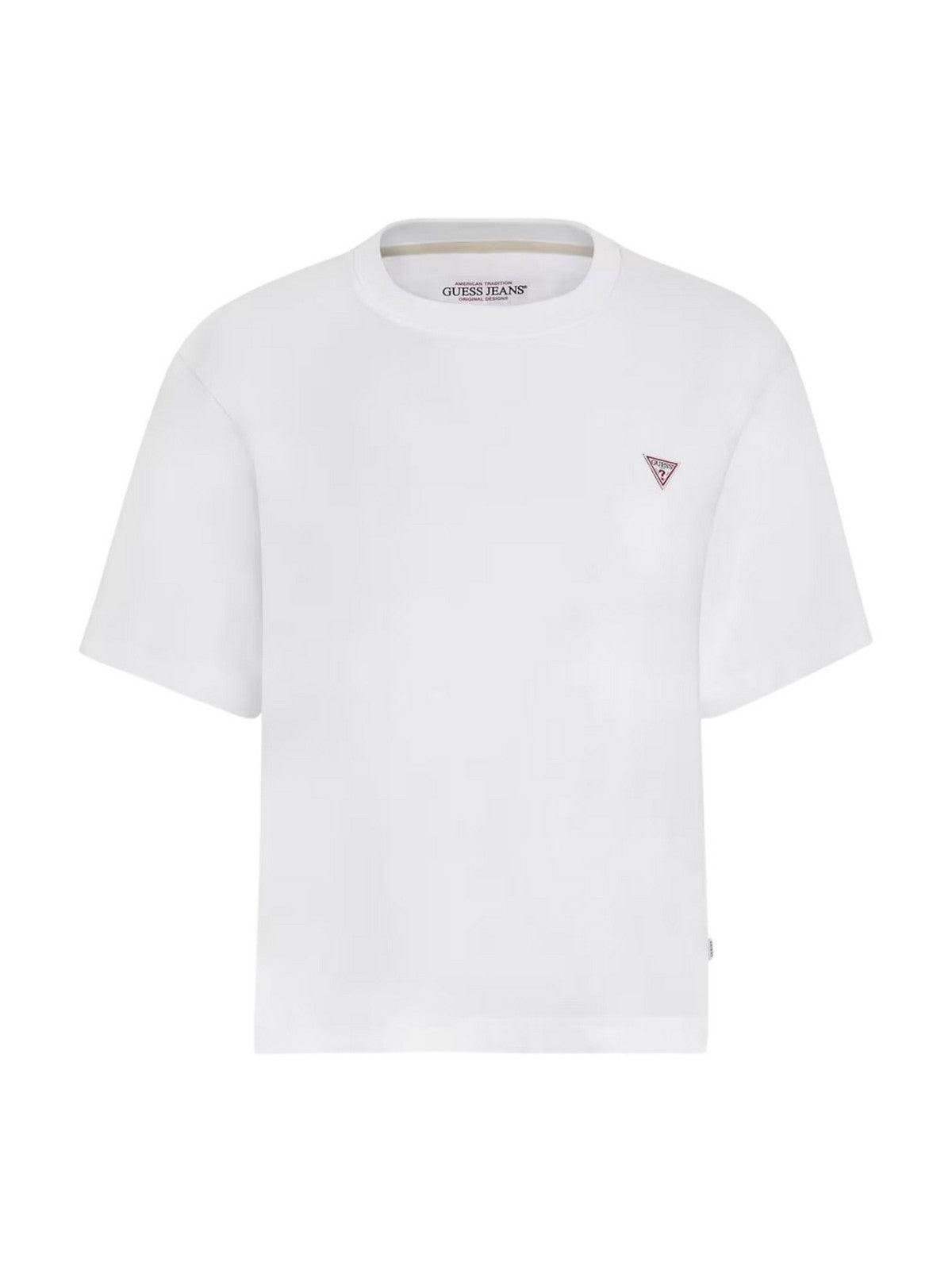 GUESS T-shirt Donna GJ SS CN BOXY MINI TRIANG TEE W4YI05 K8HM0 G011 Bianco gioboutiqueweb