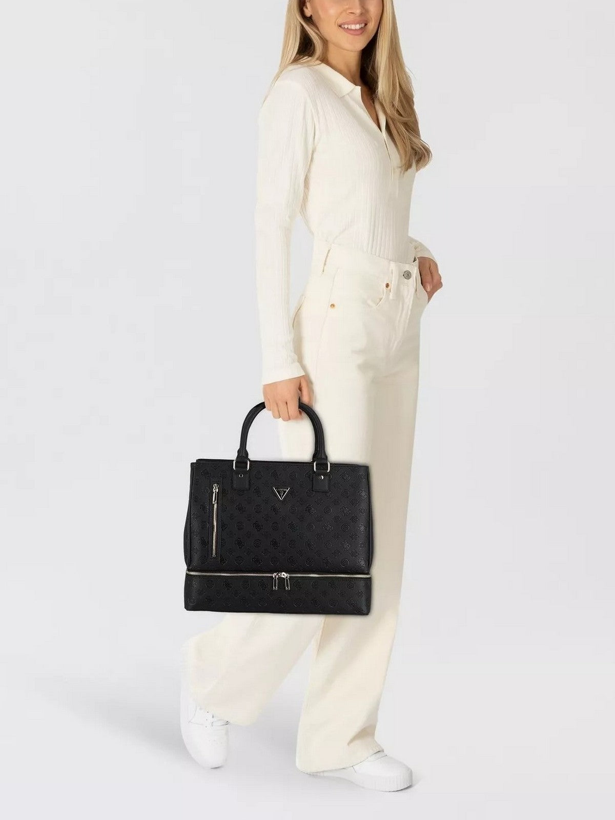 GUESS Valigia e Trolley Donna WILDER ZIP BOTTOM SHOPPER TOTE TWDP74 52415 BLA Nero gioboutiqueweb