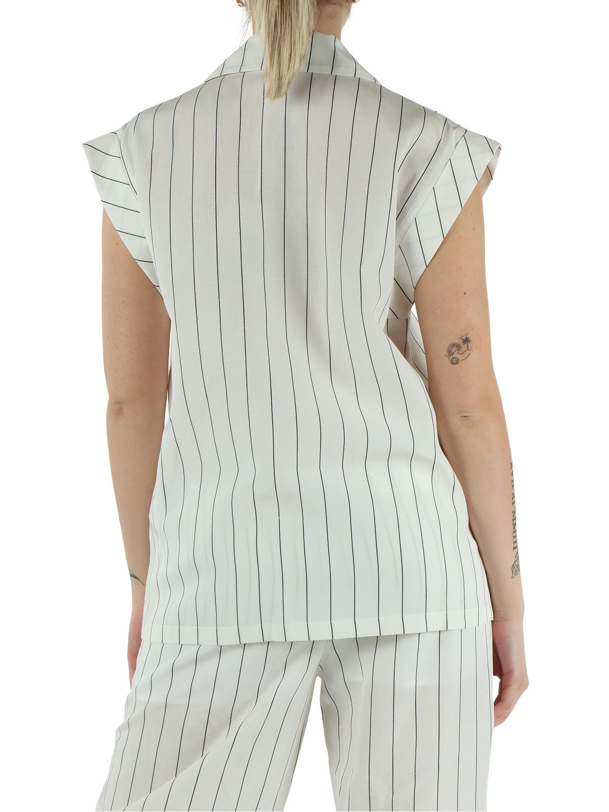 LIU JO WHITE Gilet Donna  WA6369T4818 03Q45 BIANCO LANA/NERO gioboutiqueweb