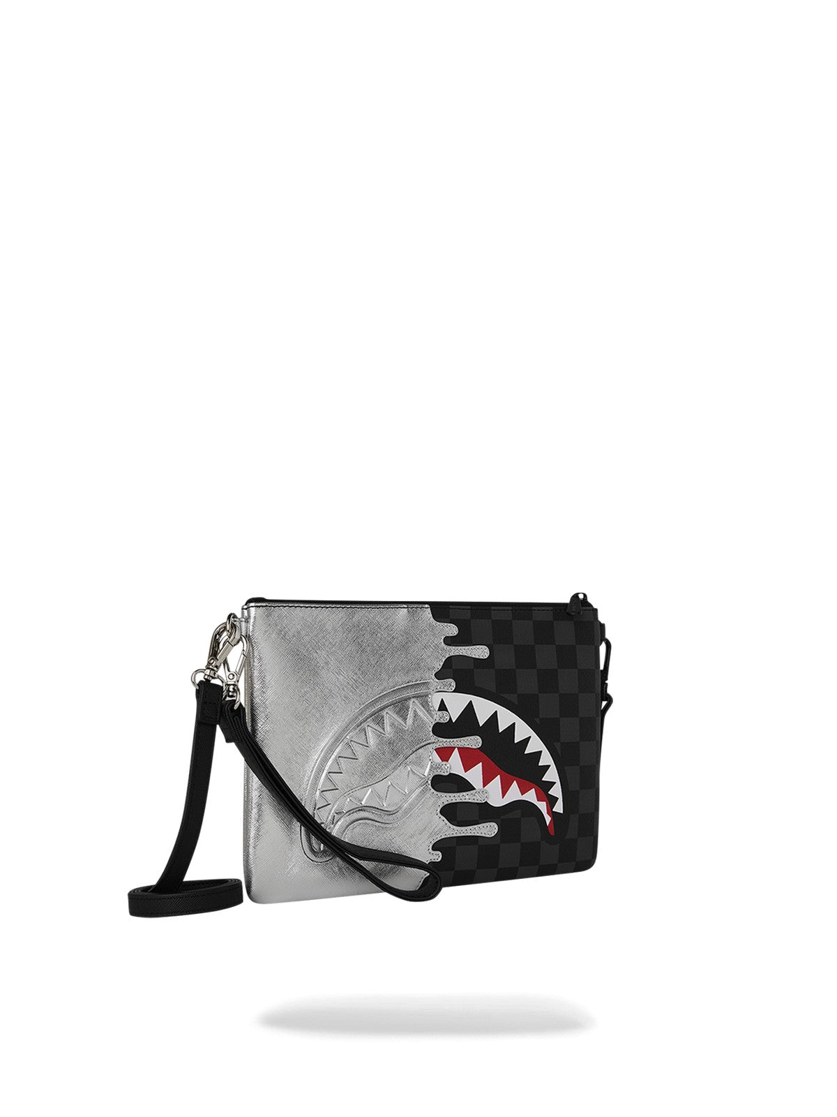 SPRAYGROUND Pochette Unisex adulto SILVER SIDE DRIP BLACK CHECK CROSSBODY POUCHETTE 910B8929NSZ Nero