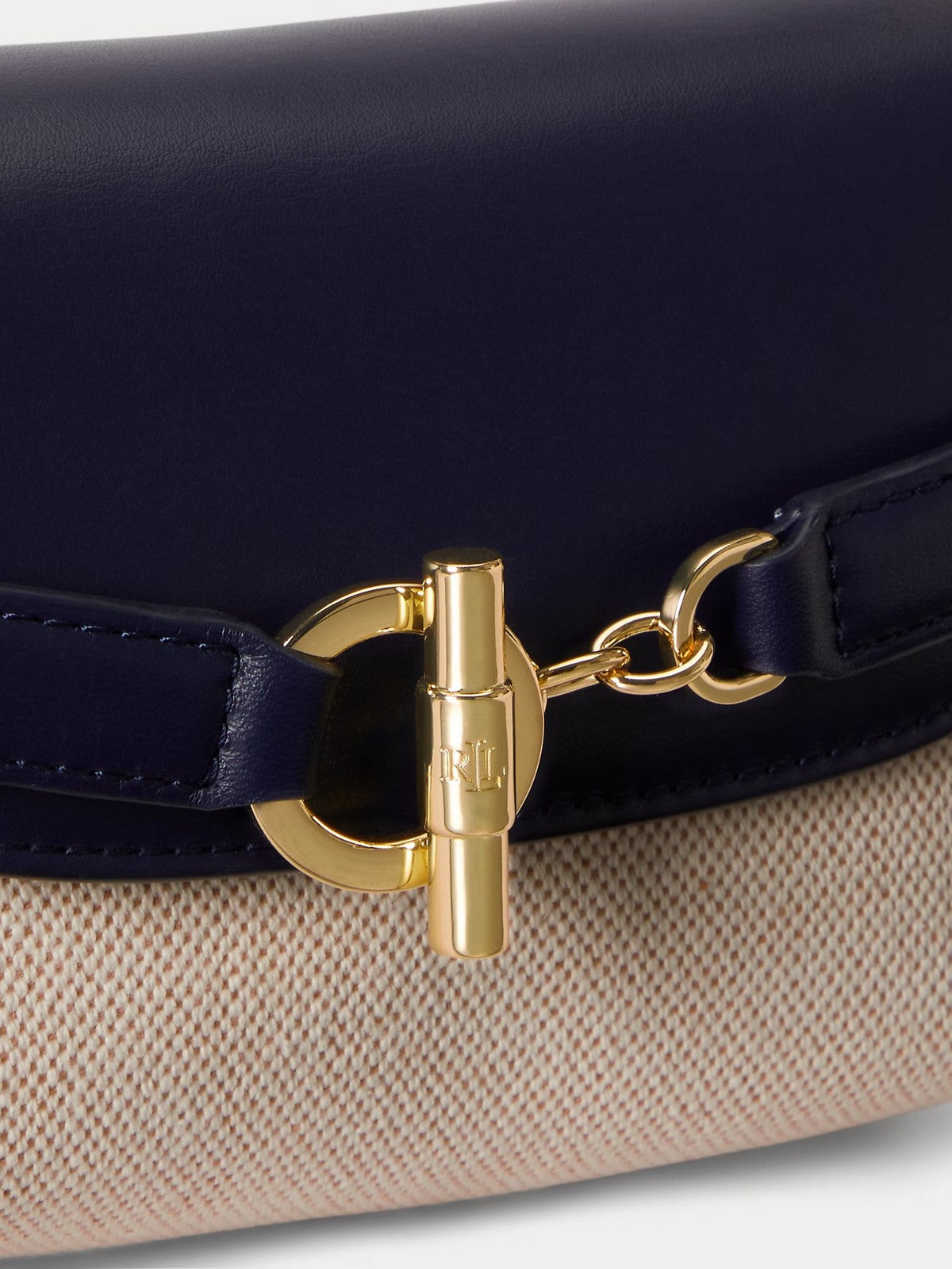 LAUREN RALPH LAUREN Borsa Donna BLKE SM CRS-CROSSBODY-SMALL 431P10121 001 NTRL/BUFF CANVAS/REFINED NAVY