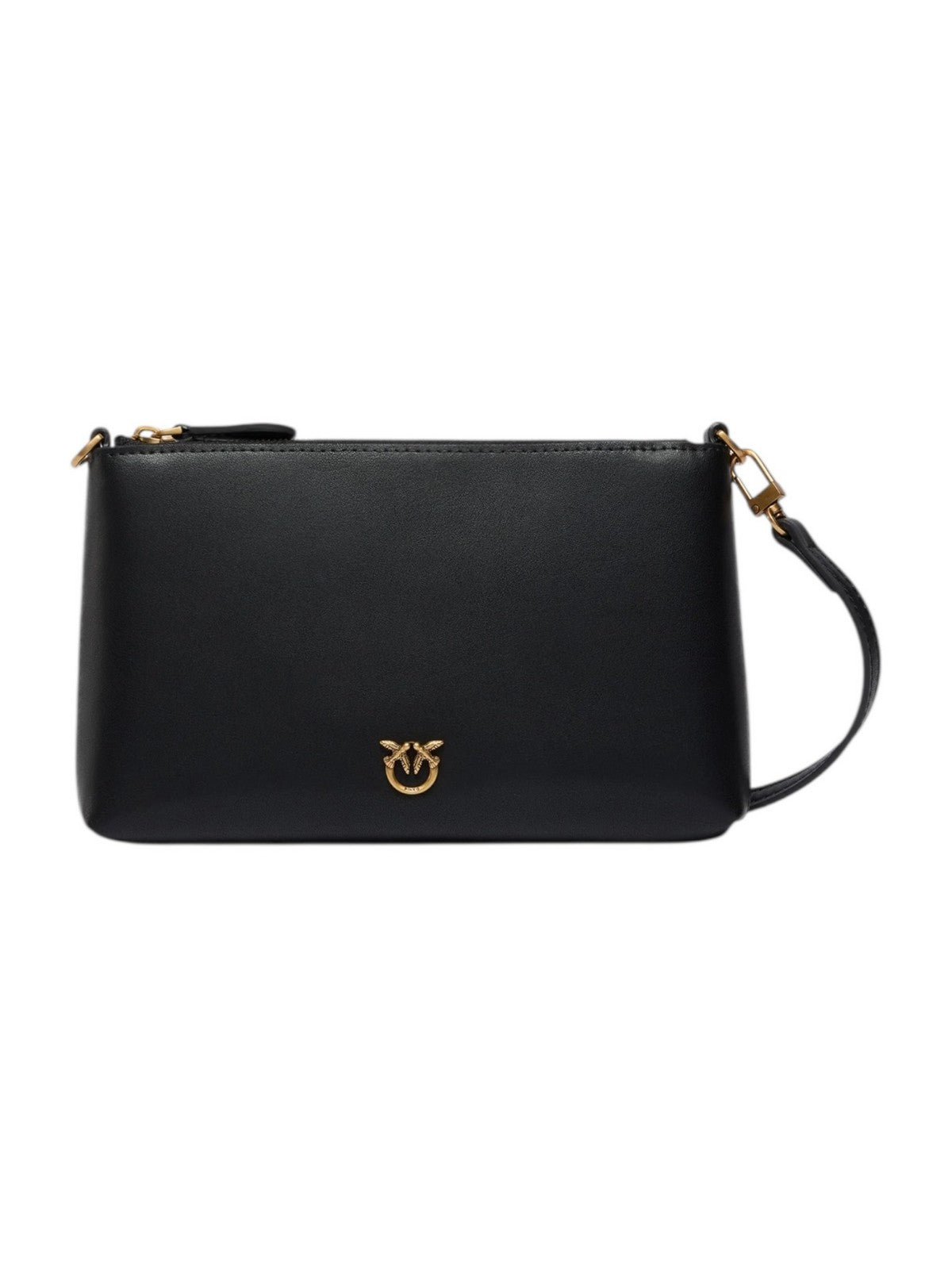 PINKO Pochette Donna FLAT HORIZONTAL MINI VITELLO S 104277-A0F1 Z99Q NERO-ANTIQUE GOLD gioboutiqueweb