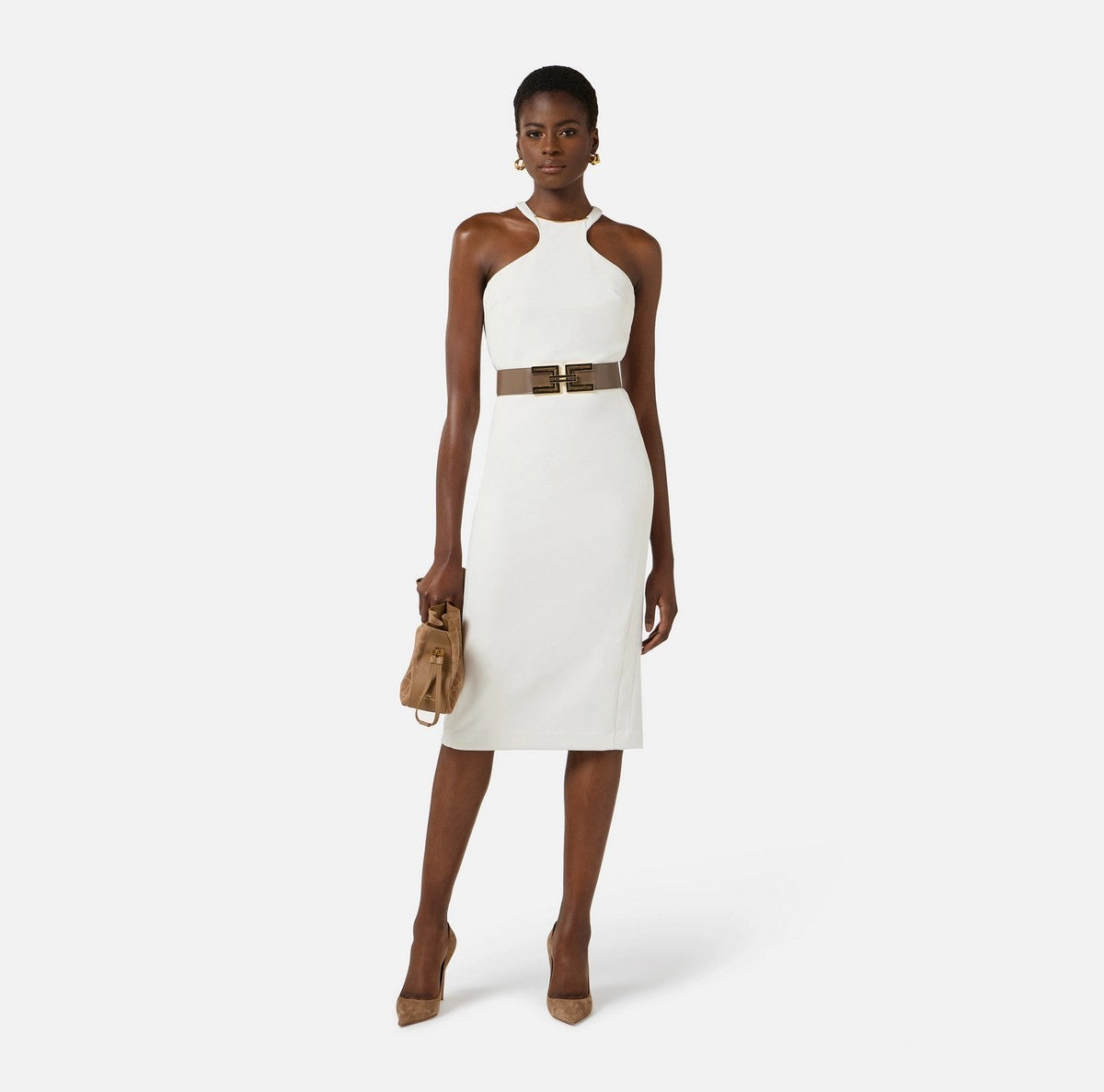 ELISABETTA FRANCHI Abito Donna  AB91761E2 360 Avorio gioboutiqueweb