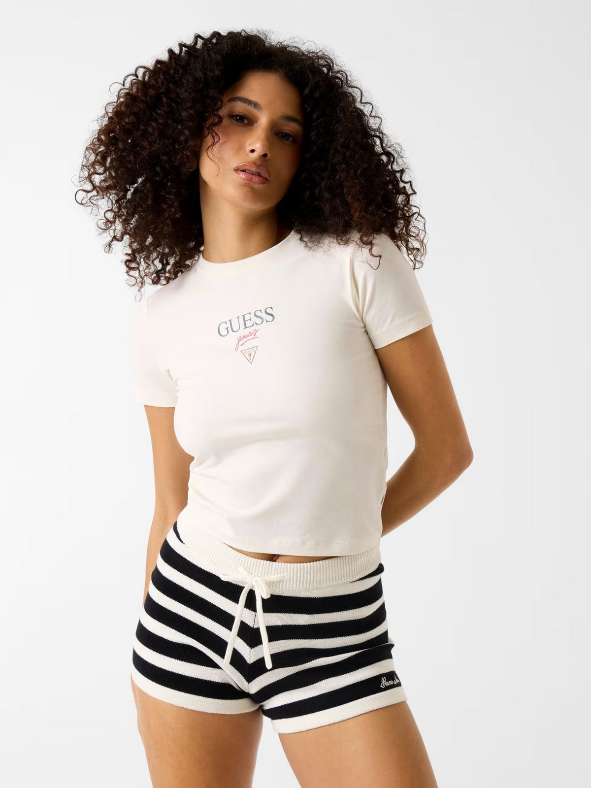 GUESS T-shirt Donna GJ SS CN BABY BAKER TEE W6RI15 J1314 G053 SANDY SHORE gioboutiqueweb