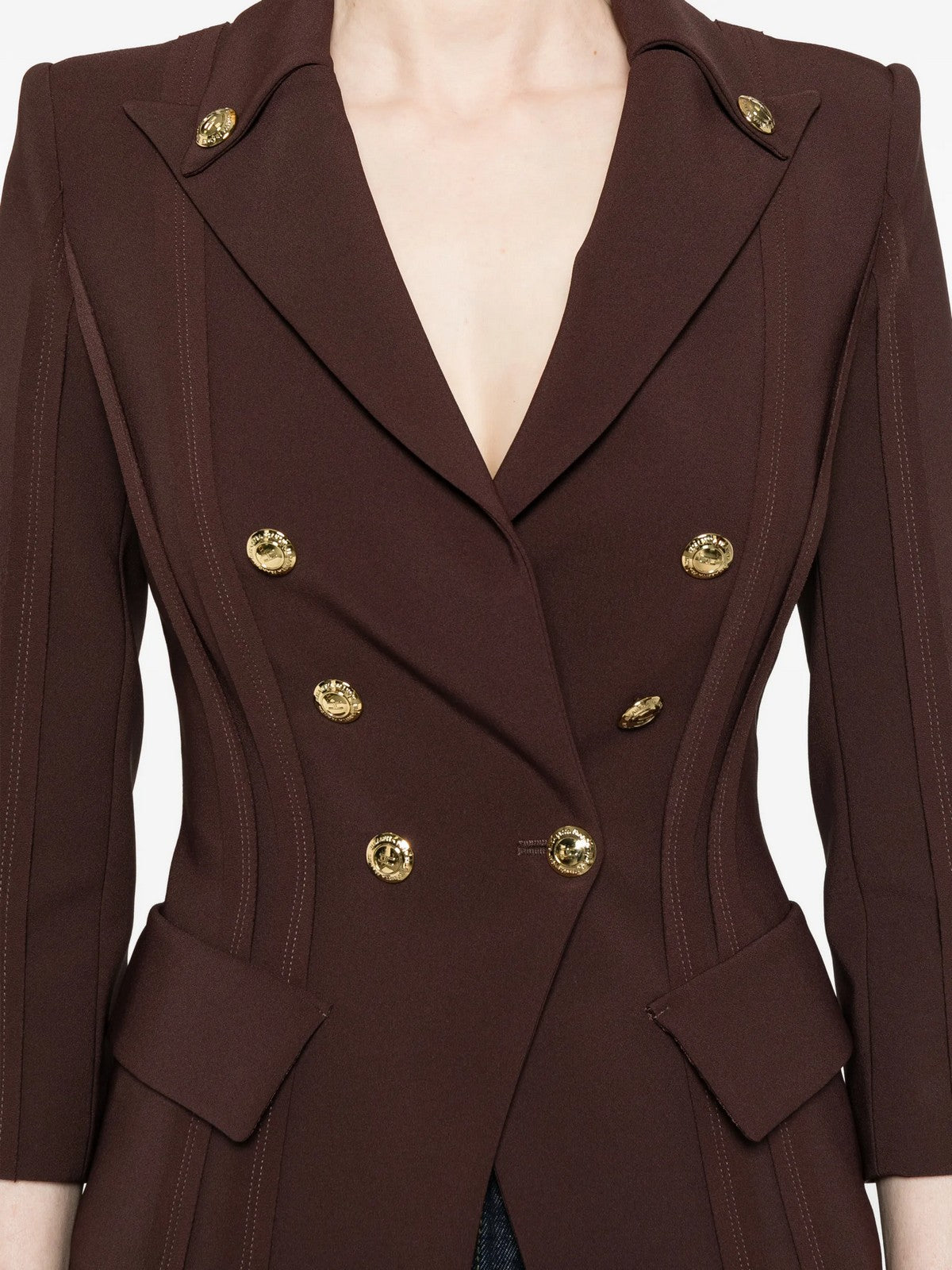 ELISABETTA FRANCHI Giacca Donna  GI21861E2 644 CACAO gioboutiqueweb