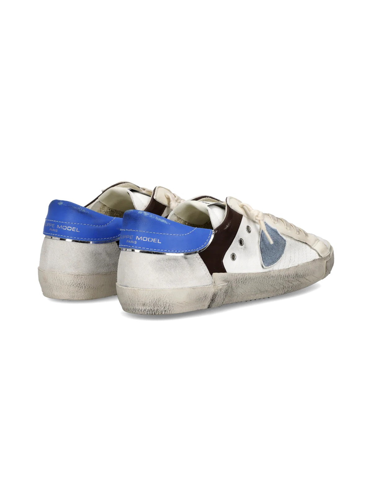 PHILIPPE MODEL Men's Sneaker Prsx Low Man PRLU XP11 MIXAGE POP_BLANC BRUN BLUETTE