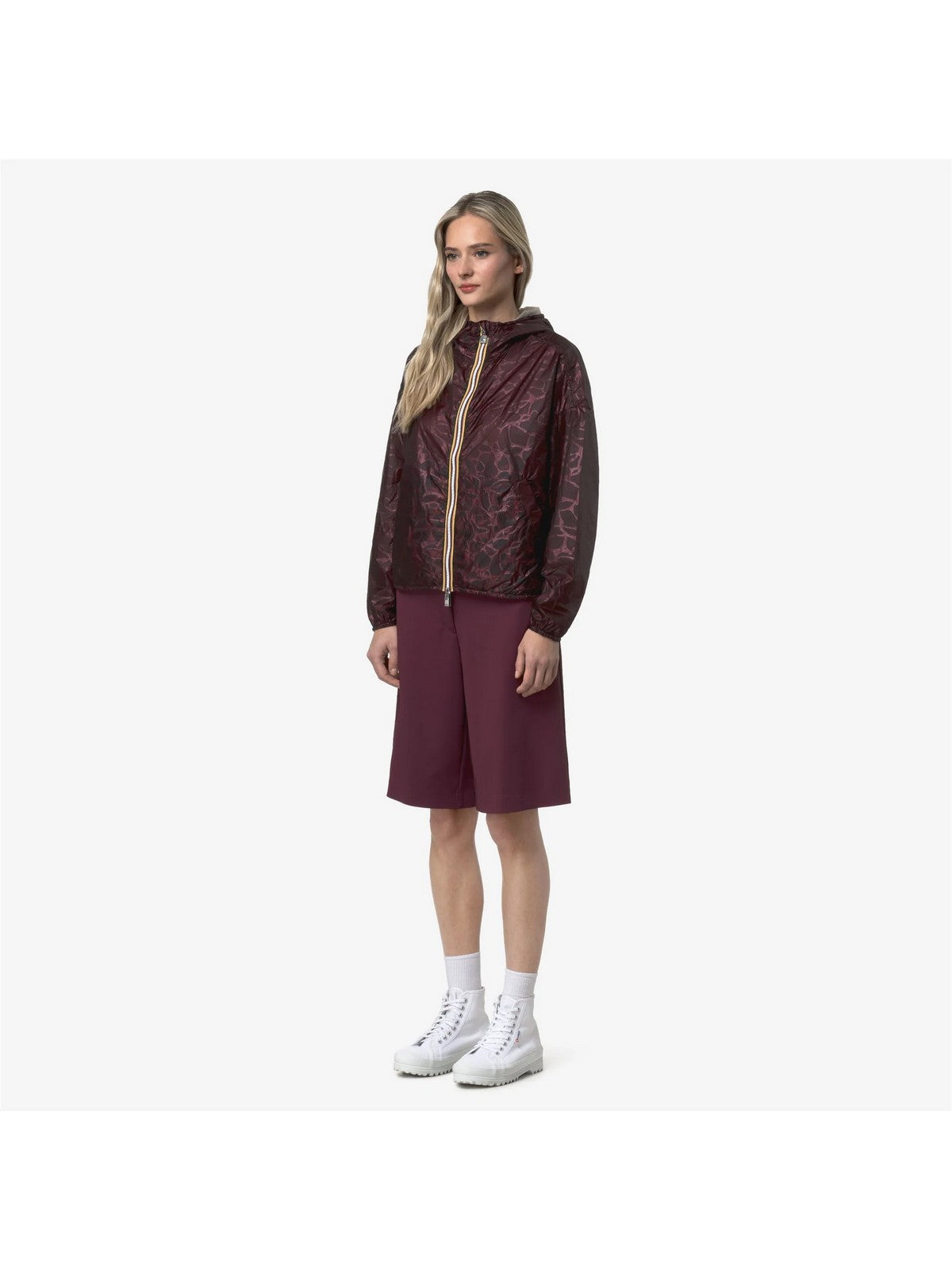K-WAY Giubbino Donna LAURETTE SUPER LIGHT LAMI DOUB K7137JW C0Q Violet-Beige Laminat