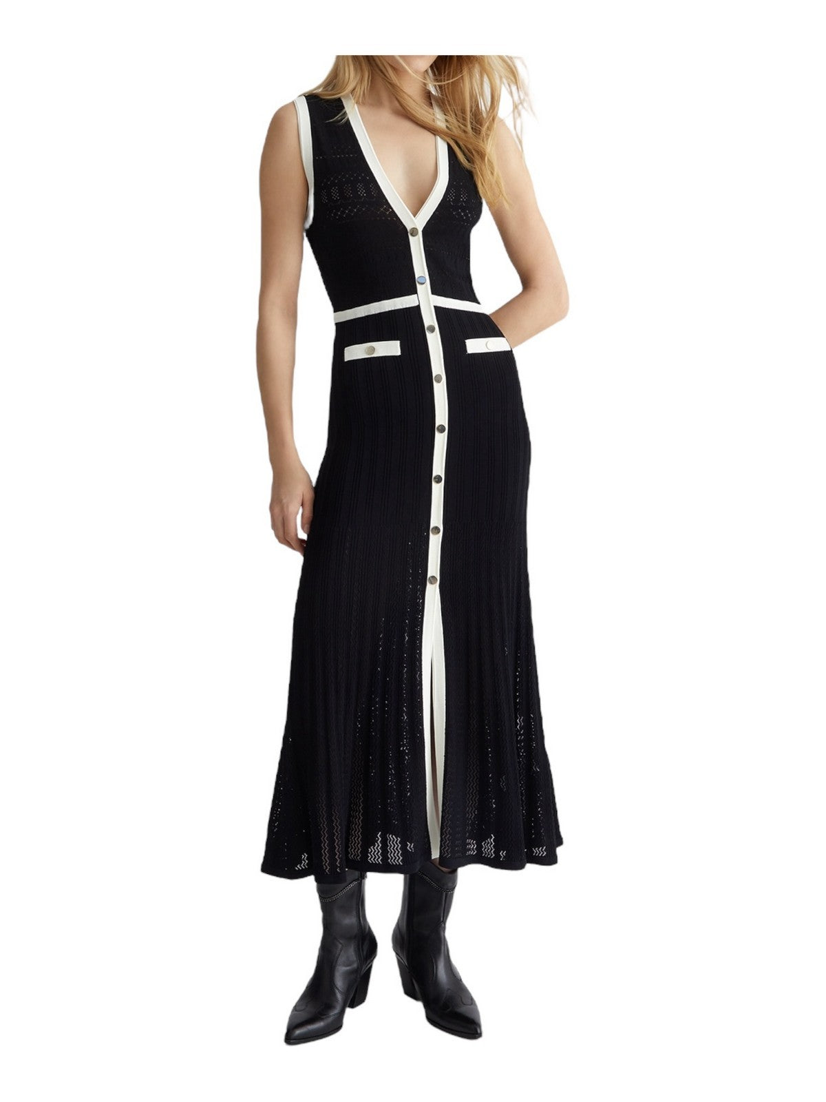 Liu Jo White Woman Dress MA4057ms52N C3415 Black