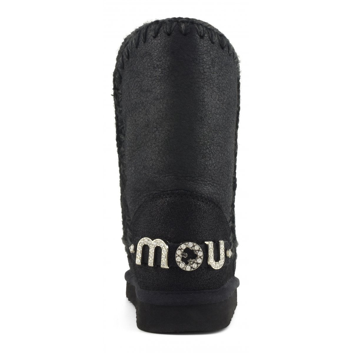 MOU Stivali e Stivaletti Donna Eskimo 24  rhinestones logo MU.FW101037B CBKG Cracked Black gioboutiqueweb