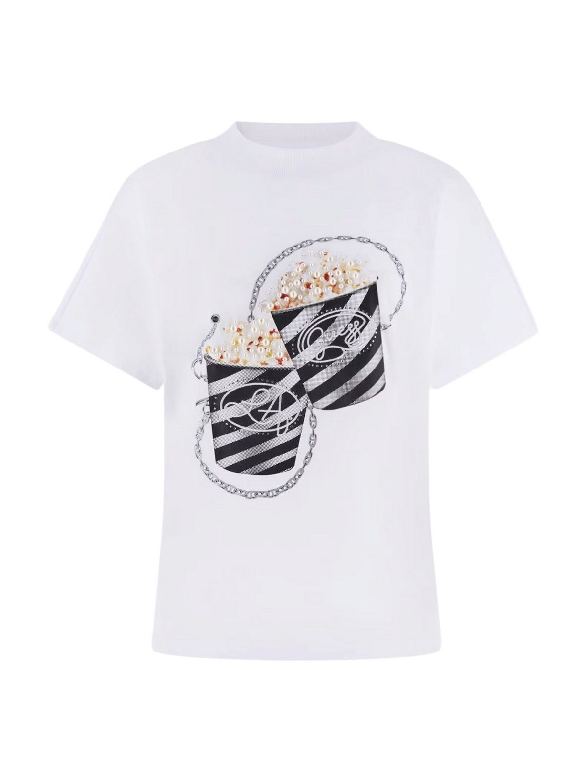 GUESS T-shirt Donna SS CN POPCORN TEE W6RI28 I3Z14 G011 PURE WHITE gioboutiqueweb