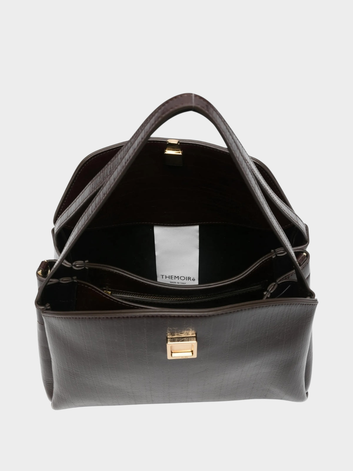 THEMOIRè Borsa Donna CALIPSO TRUNK RIGATO VEGAN FABRIC 261WTMCT0ORVF CHOCOLATE PLUM gioboutiqueweb