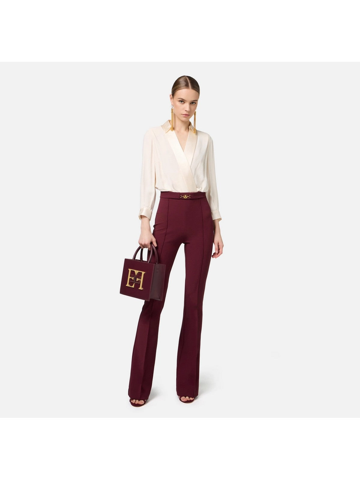 ELISABETTA FRANCHI Tuta Donna  TU00546E2 CM8 Bianco gioboutiqueweb