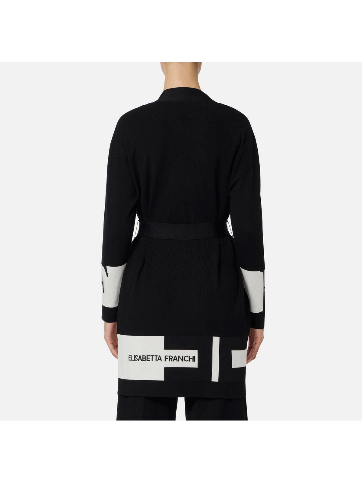 ELISABETTA FRANCHI Cardigan Donna  MK02S56E2 EF3 NERO/MILK gioboutiqueweb