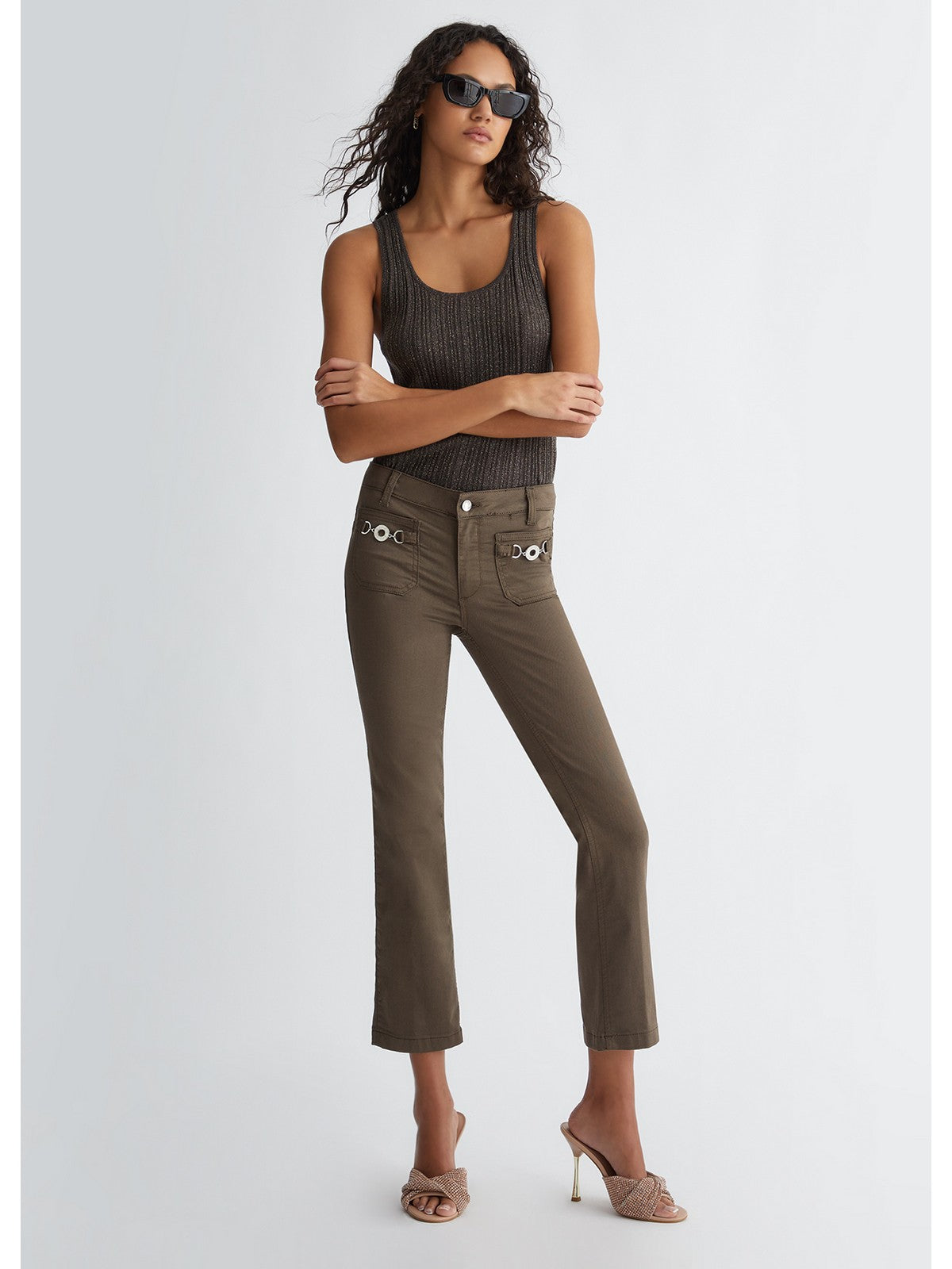 Liu Jo White Woman Pantalone M4291T7144 X0542 Grün