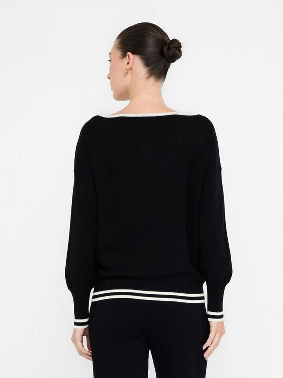 LIU JO SPORT Maglione Donna  TF5206MS63L 03N66 Nero/bianco latte