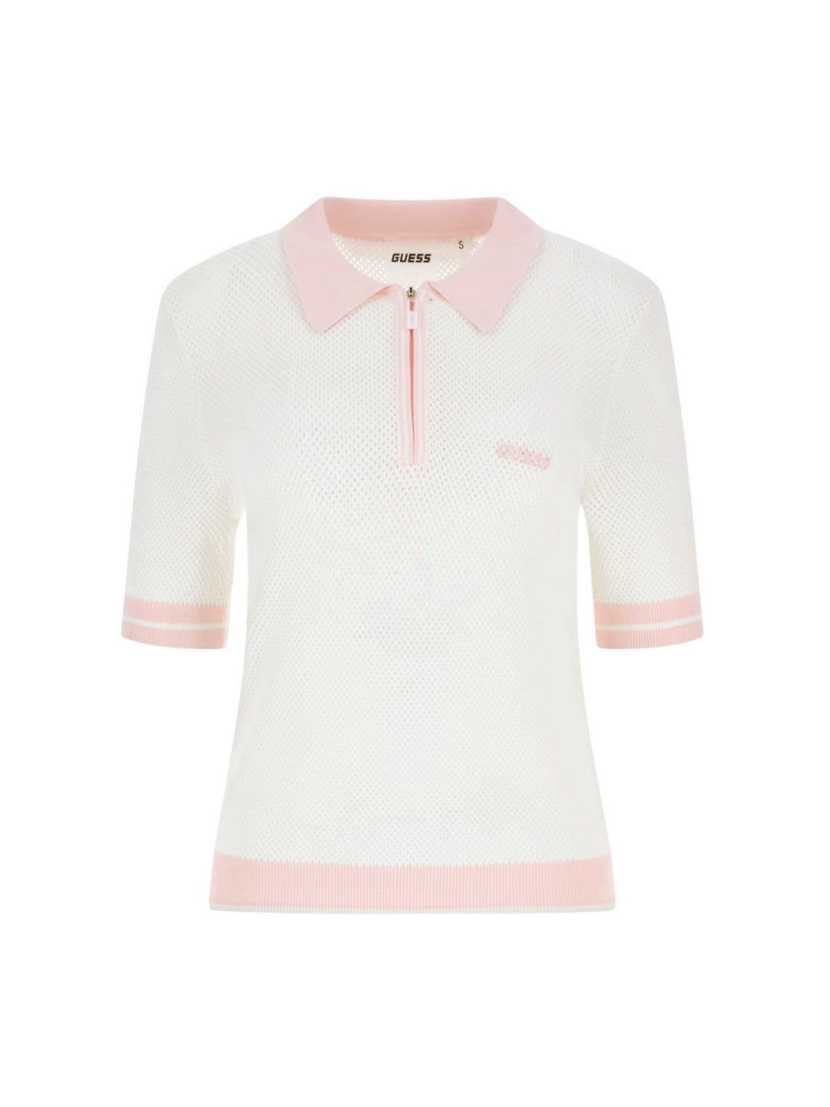 GUESS SPORT Polo Donna GABRY SS CROPPED POLO SWTR V6GR04 Z0725 A10F NEIGE WHITE