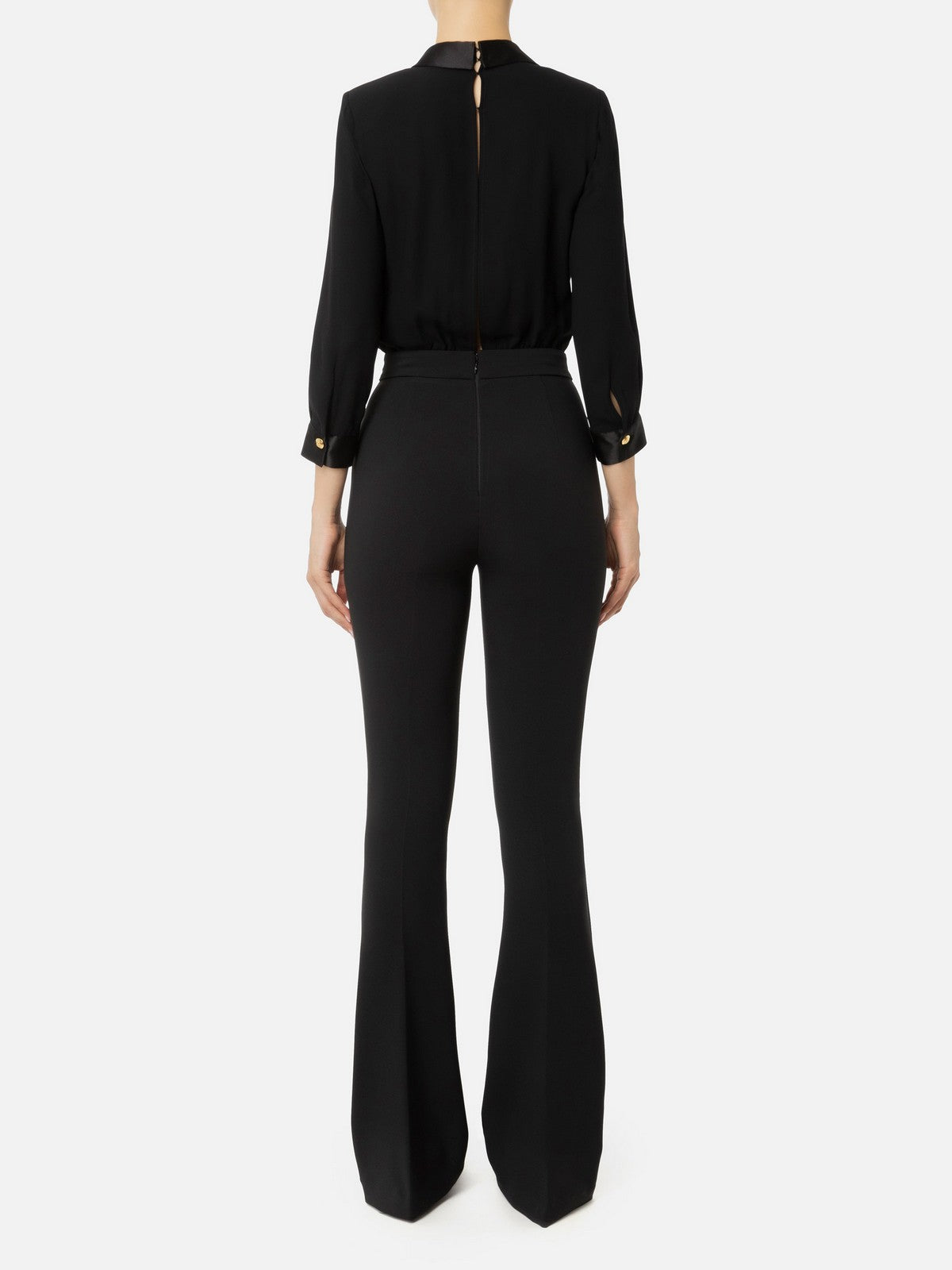 ELISABETTA FRANCHI Tuta Donna  TU00546E2 110 Nero gioboutiqueweb