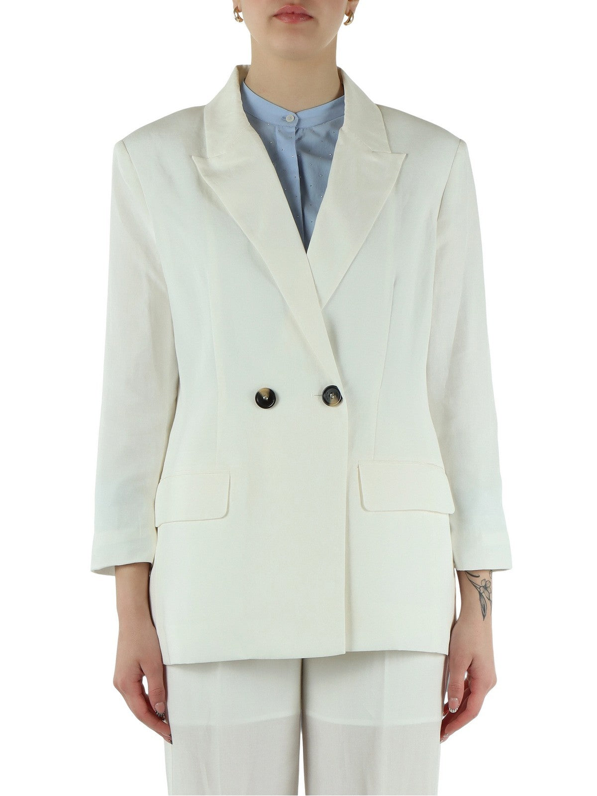 LIU JO WHITE Giacca Donna  WA6436T4818 10701 BIANCO LANA gioboutiqueweb