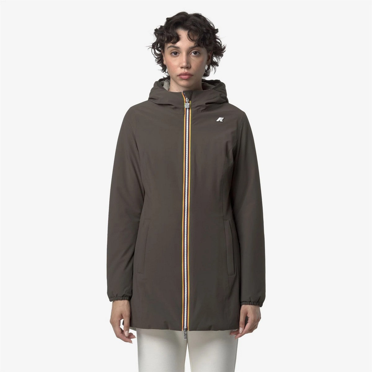 K-WAY Giubbino Donna DENISE ST WARM DOUBLE K6128UW B42 Black Olive - Green