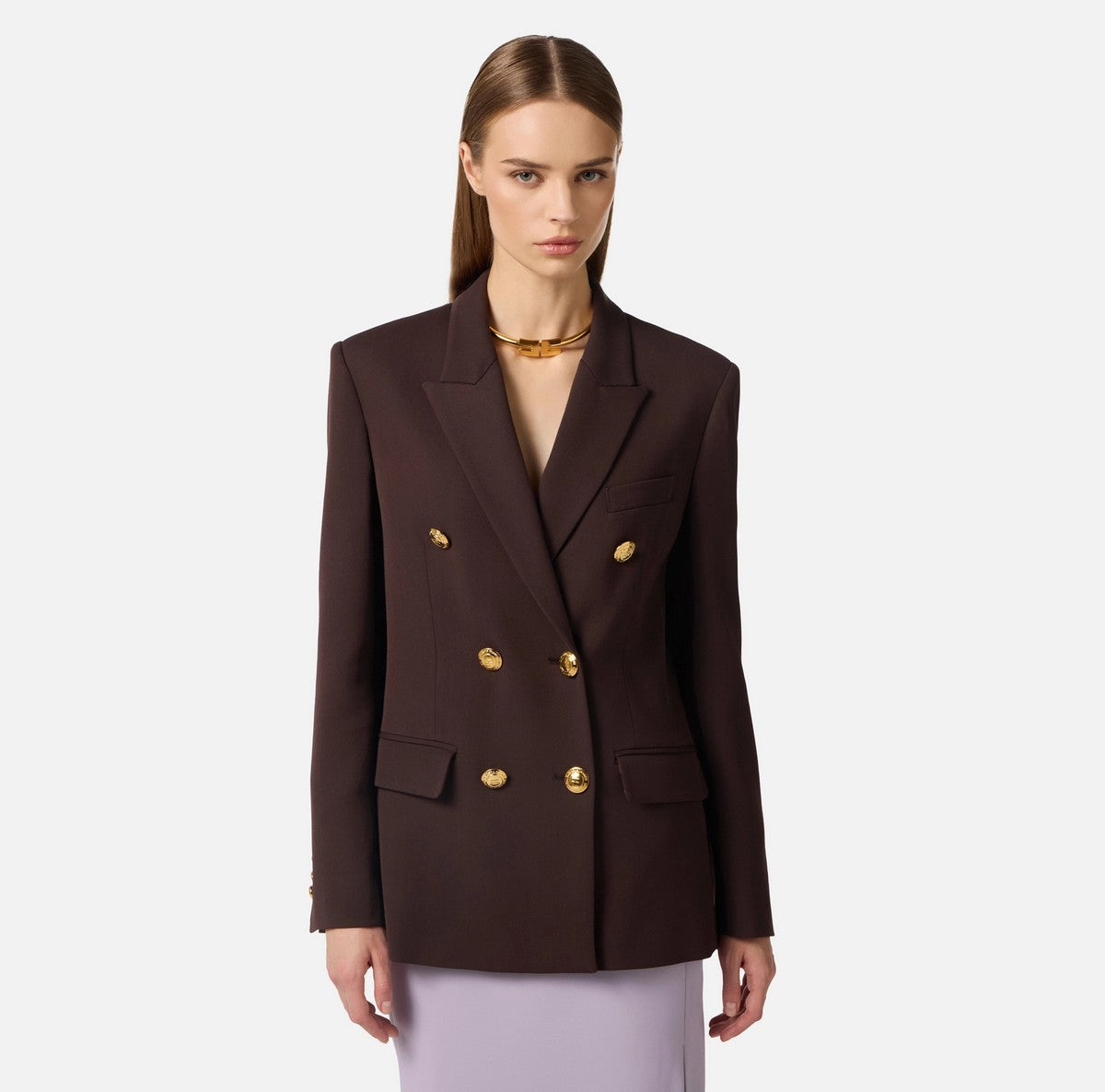 ELISABETTA FRANCHI Giacca Donna  GI20061E2 644 CACAO gioboutiqueweb