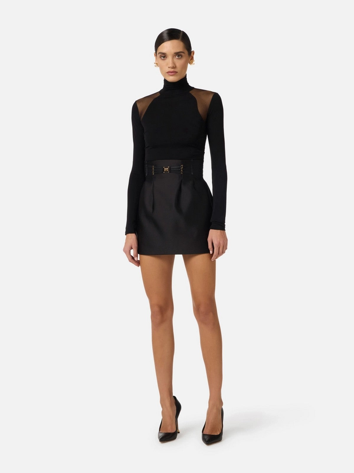 ELISABETTA FRANCHI Gonna Donna  GO18962E2 110 Nero gioboutiqueweb