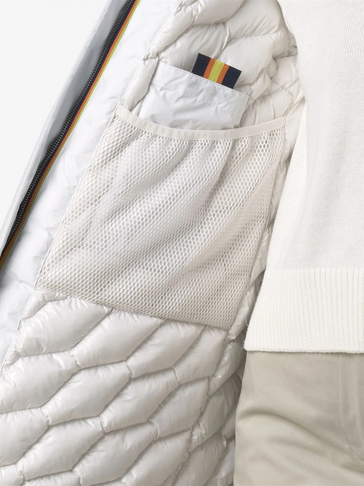 K-WAY Giubbino Donna Mathiel bonded padded K5136DW B2Z WHITE GARDENIA COMBO