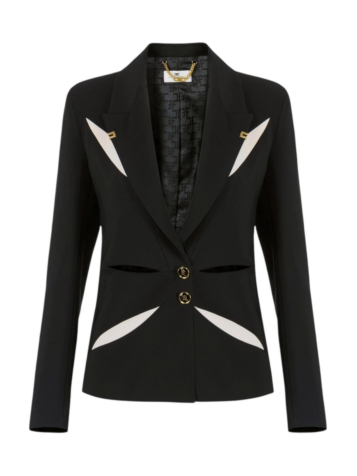 ELISABETTA FRANCHI Giacca Donna  GI19861E2 685 NERO/BURRO gioboutiqueweb