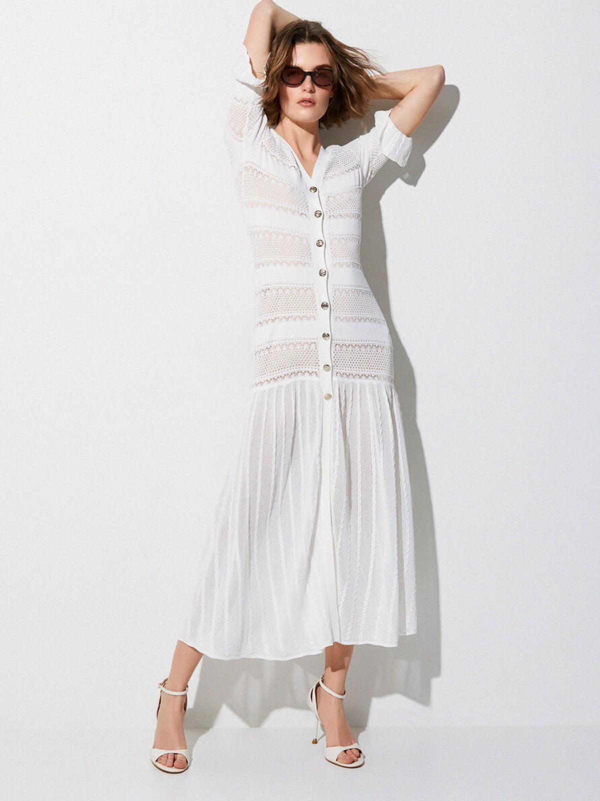 LIU JO BLACK Abito Donna  CA6242MS55N P9636 Gleam white gioboutiqueweb