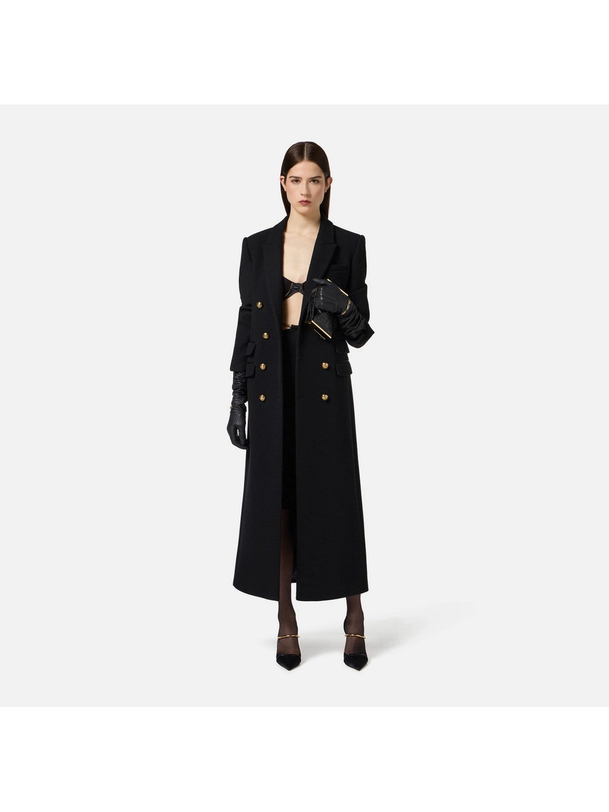 ELISABETTA FRANCHI Cappotto Donna  CP00256E2 110 Nero gioboutiqueweb