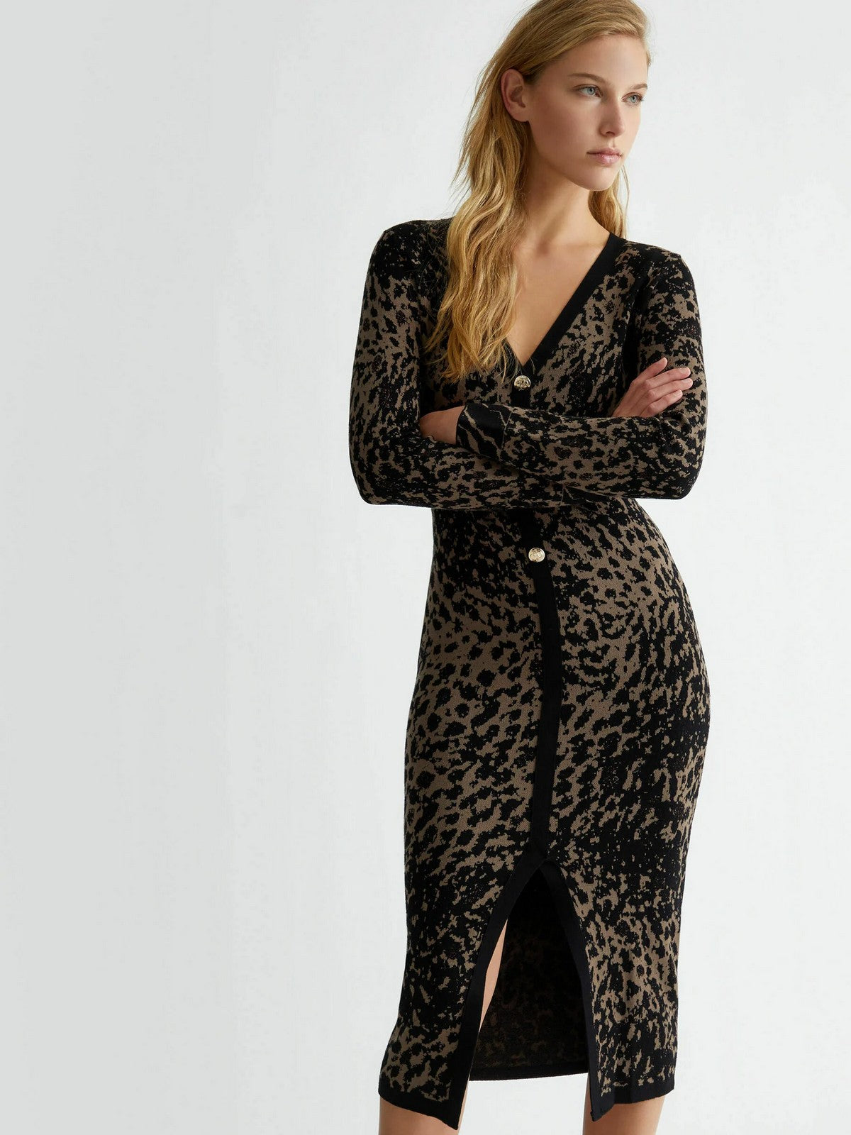 LIU JO BLACK Abito Donna  CF4431MA95H N9851 Marrone gioboutiqueweb
