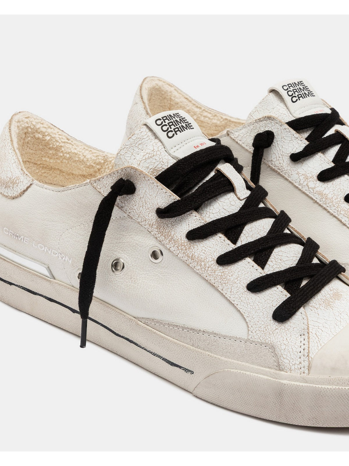 CRIME LONDON Sneaker Uomo RECUT LOW WORE YESTERDAY 14130PP7 10 WHITE gioboutiqueweb