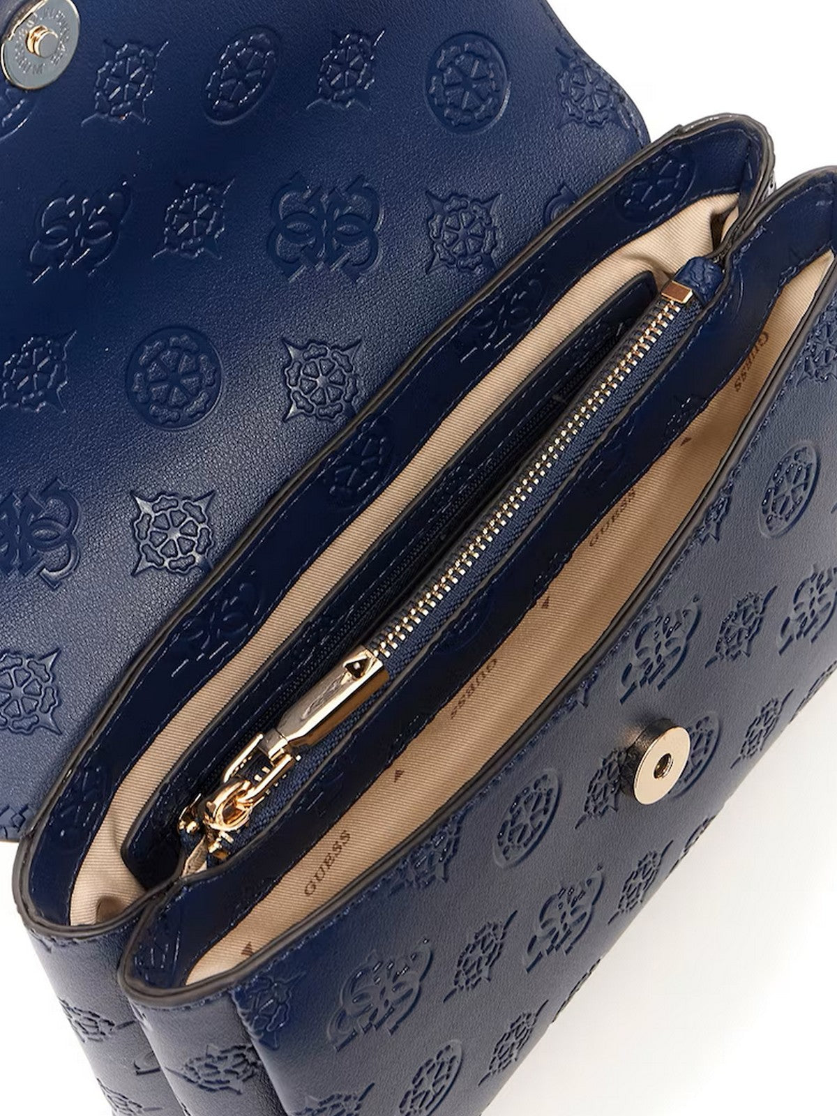 GUESS Borsa Donna TISHA TOP HANDLE FLAP HWPD77 64200 MDL MIDNIGHT LOGO gioboutiqueweb
