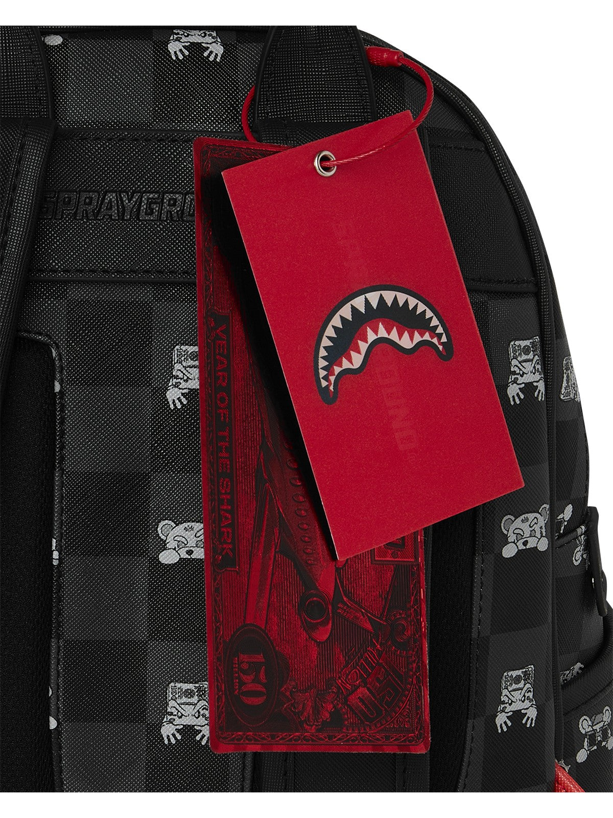 SPRAYGROUND Zaino Unisex adulto GRAY PEEKING CHARACTER CHECK SAVAGE BACKPACK 910B8908NSZ Nero