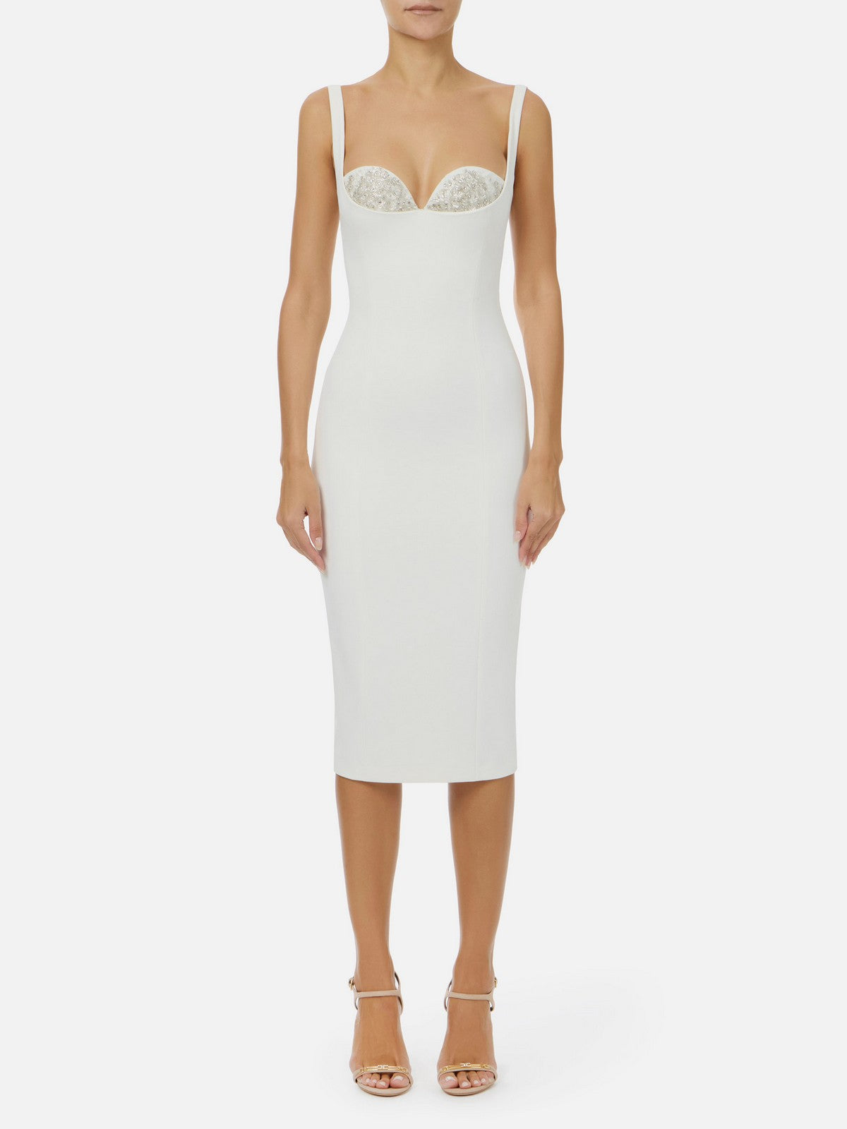 ELISABETTA FRANCHI Abito Donna  AB83557E2 360 Avorio gioboutiqueweb
