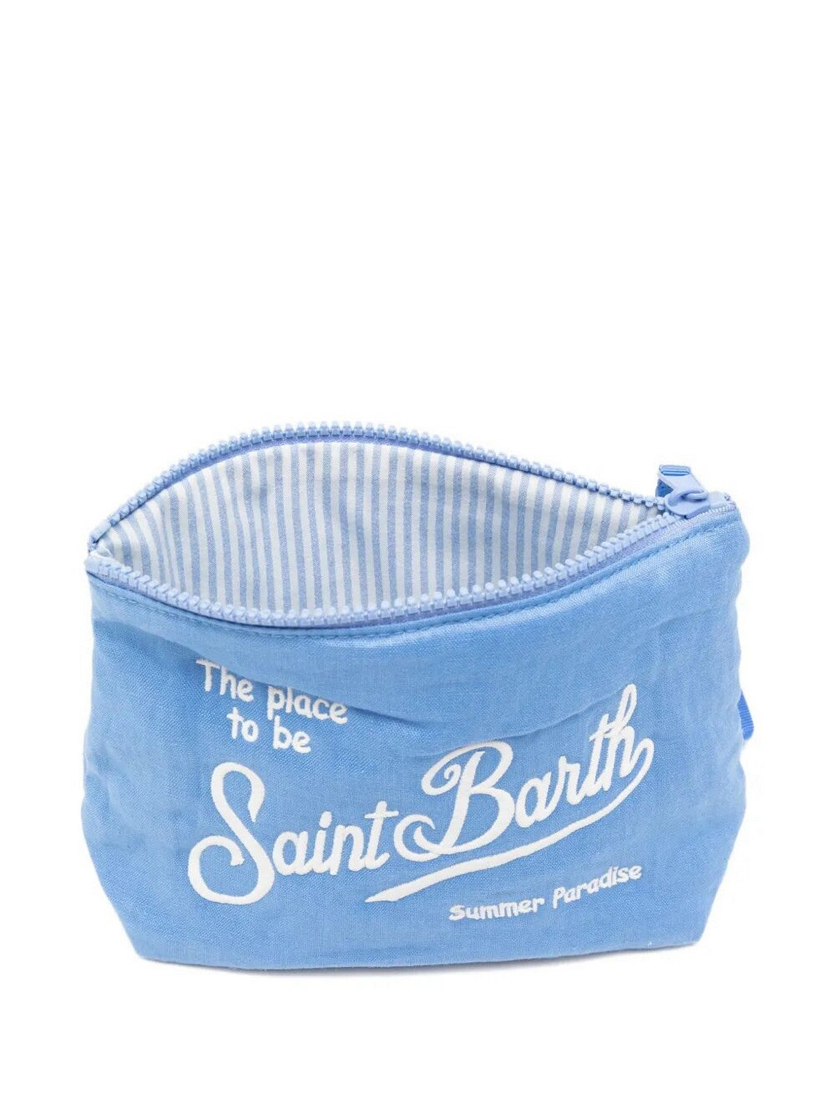 MC2 SAINT BARTH Pochette Unisex adulto  ALINE SOFT LINEN 00551L VINTAGE 17M CLOUD BLUE EMB