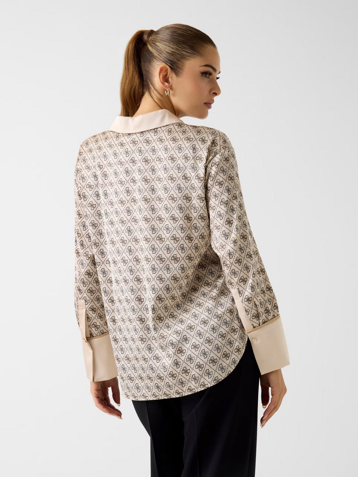 GUESS Camicia Donna LS ALEXANDRA SHIRT W4YH47 WF1T2 P1WE 4G ALL OVER LOGO LOV