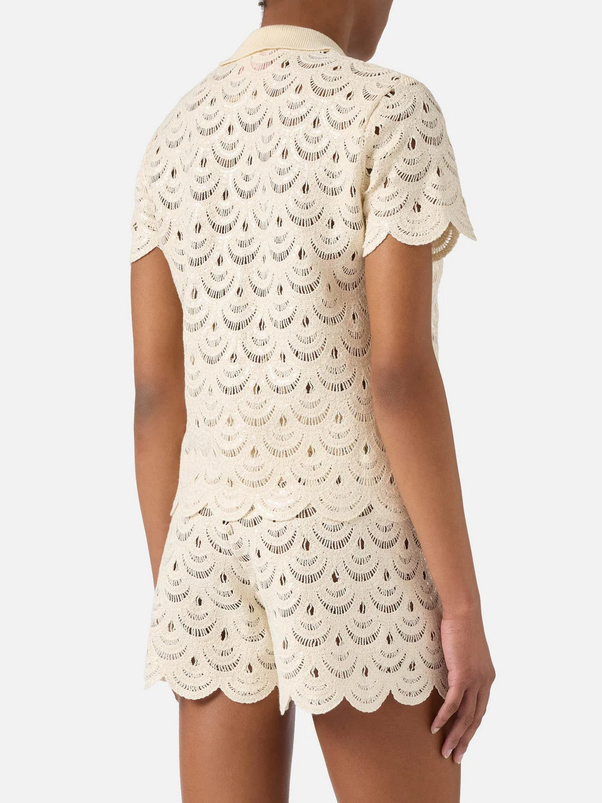 MC2 SAINT BARTH Polo Donna  MONET 01719L CROCHET SHELL PAILLETTES 10