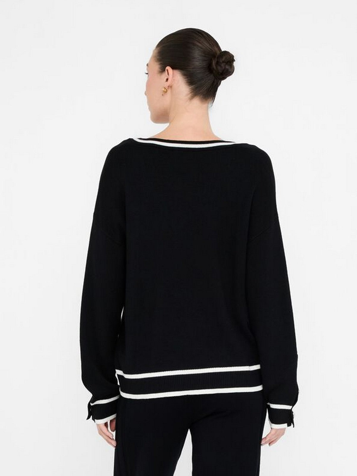 LIU JO SPORT Maglione Donna  TF5229MS59L 03N66 Nero/bianco latte