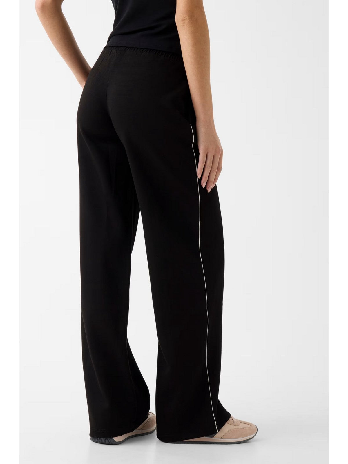 GUESS SPORT Pantalone Donna GEORGIA WIDE LEG PANTS V6RB00 KD852 JBLK Jet Black A996 gioboutiqueweb