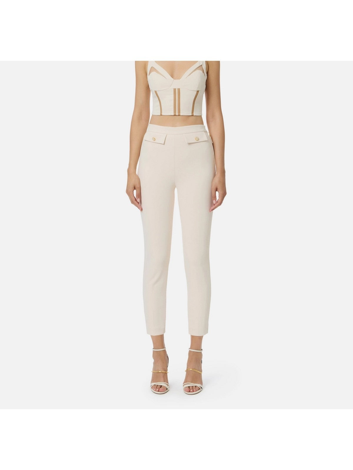 ELISABETTA FRANCHI Pantalone Donna  PA12056E2 DZ9 MILK gioboutiqueweb