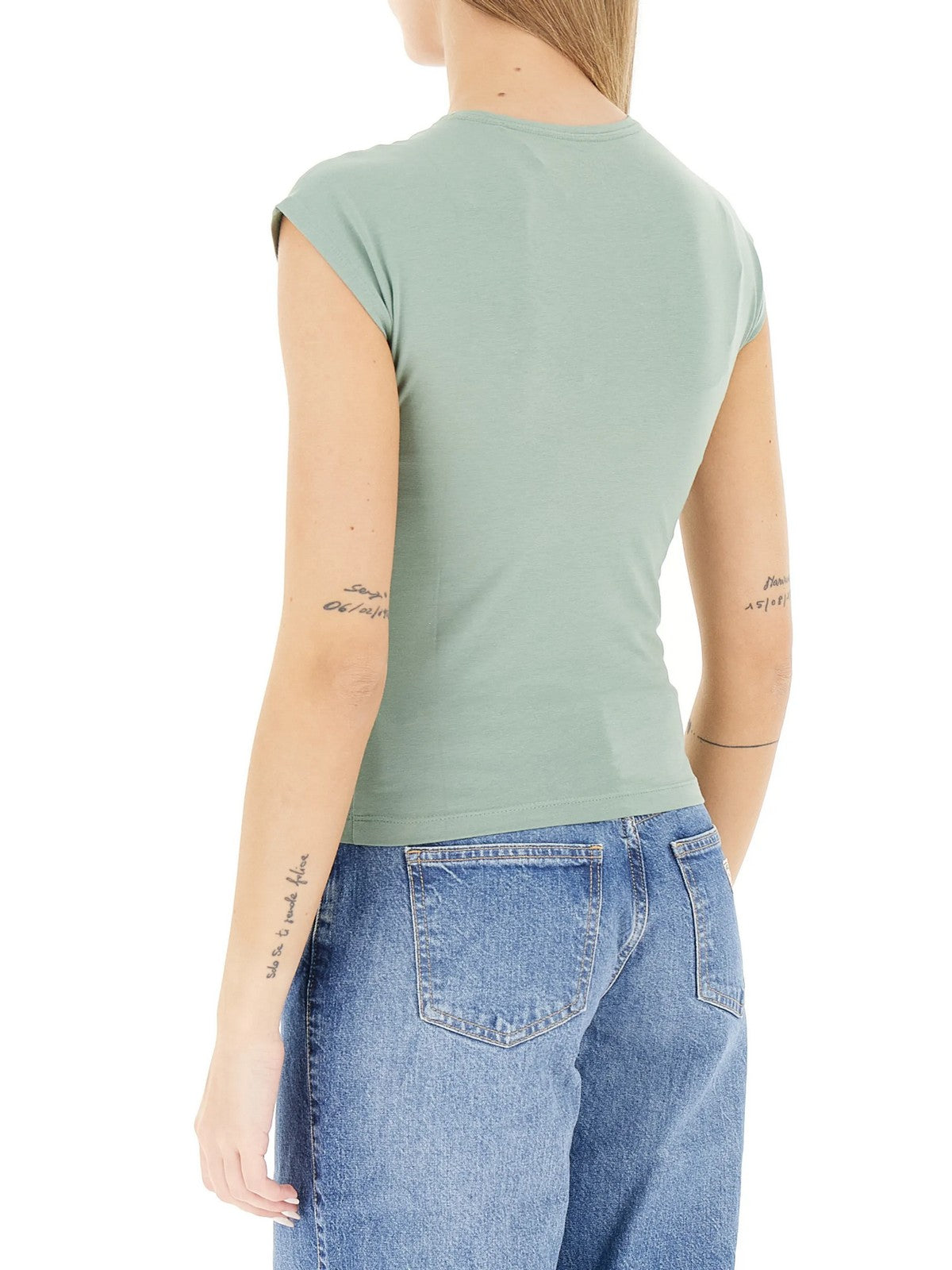 GUESS T-shirt Donna GJ SS RAGLAN STAR BABY TEE W6RI21 J1314 G8FD SALVIA GREEN gioboutiqueweb
