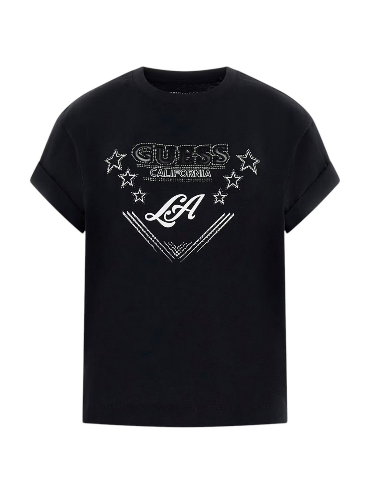 GUESS T-shirt Donna SS CN LA STARS TEE W6RI30 I3Z14 JBLK Jet Black A996 gioboutiqueweb