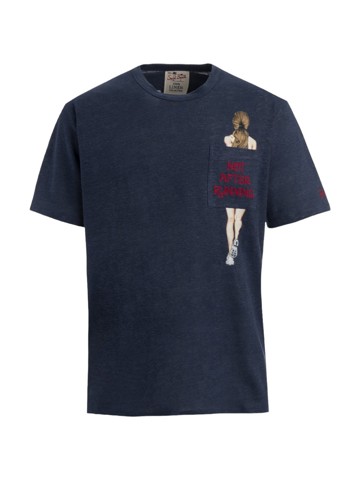 Camiseta MC2 Saint Barth y Pole masculino de Echstasea 00750f azul