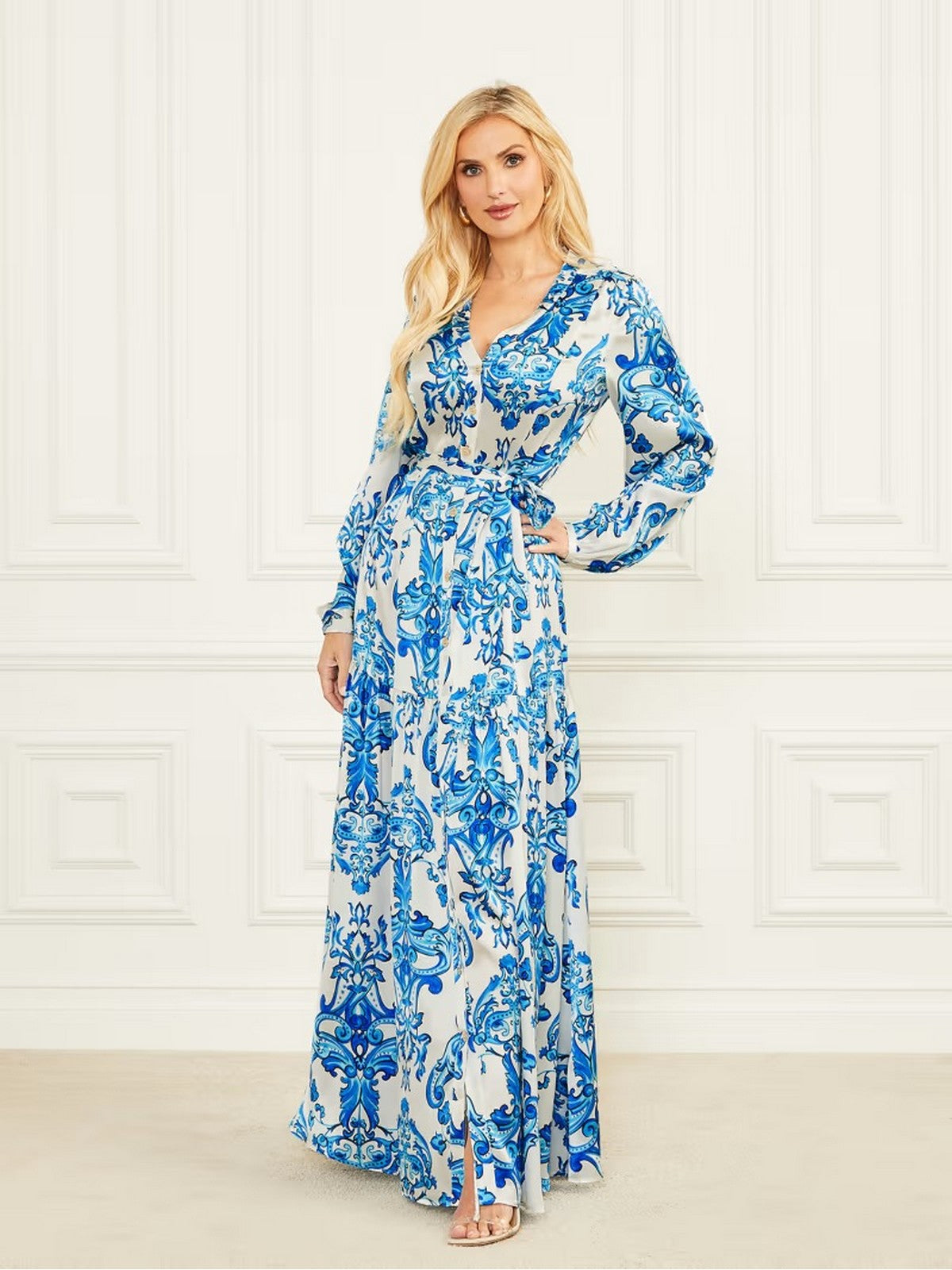 Marciano Frau Kleid Nomad Maxi Kleid 2GGK70 9700Z P7PT Blau