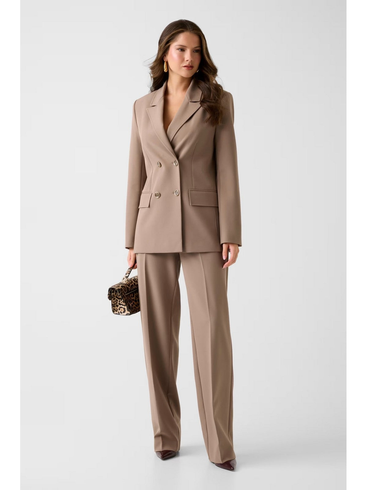 GUESS Pantalone Donna NAUSICA WIDE LEG PANT W6RB02 WH9Y2 G1EC WALNUT SHELL