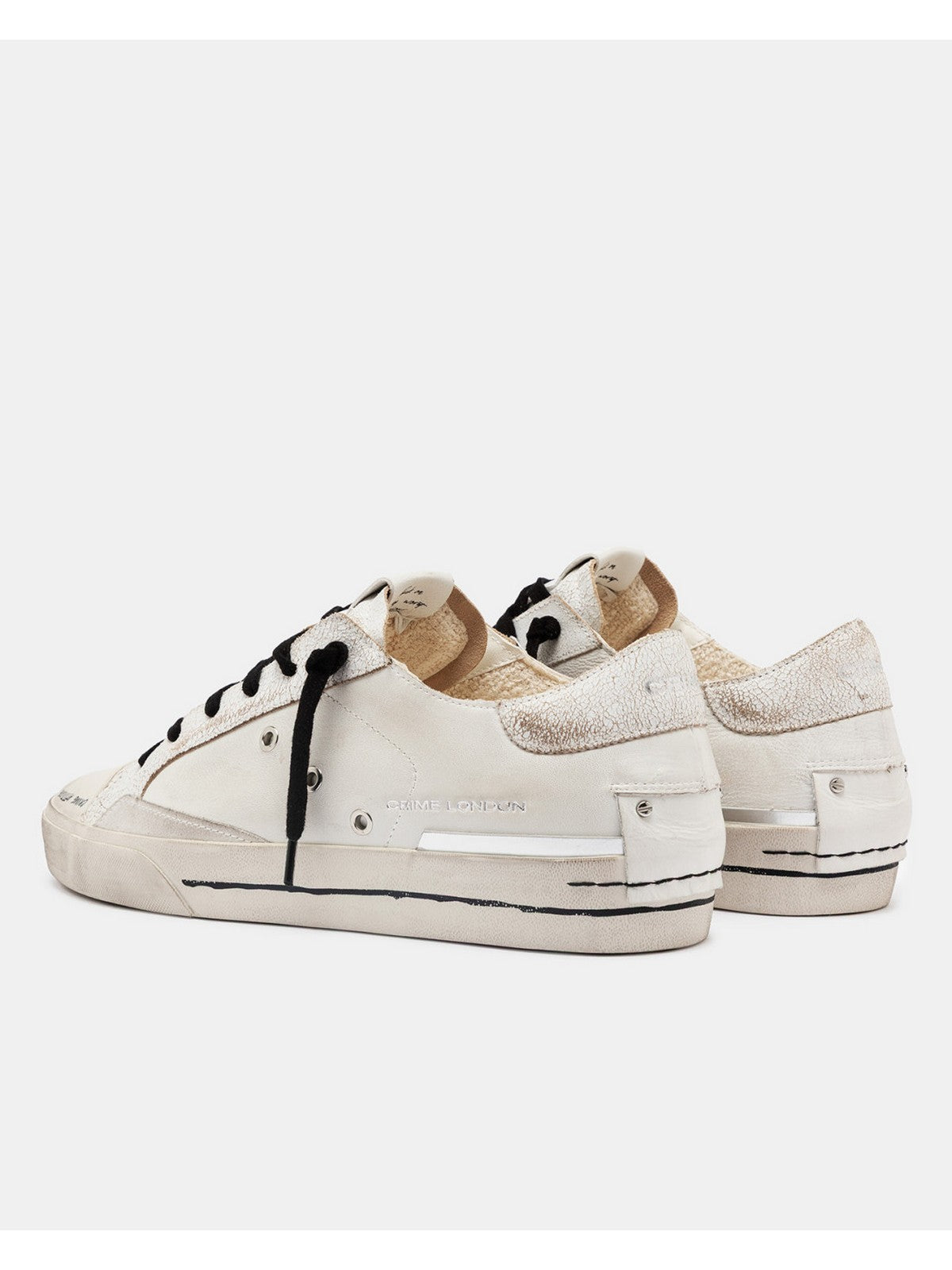 CRIME LONDON Sneaker Uomo RECUT LOW WORE YESTERDAY 14130PP7 10 WHITE gioboutiqueweb
